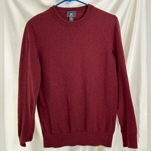 H&M Men's Burgundy Crewneck Sweater